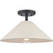 Rydell 1 Light 14 inch Matte Black Semi Flush Mount Ceiling Light