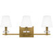 Kelsey Glen 3 Light 23 inch Weathered Brass Bath Light Wall Light