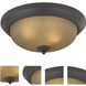 Huntington 3 Light 15 inch Oil Rubbed Bronze Flush Mount Ceiling Light