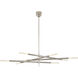 Kelly Wearstler Rousseau LED 65 inch Polished Nickel Articulating Chandelier Ceiling Light in Etched Crystal, Grande