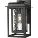 Mansfield 1 Light 13 inch Matte Black Outdoor Sconce in Waterglass