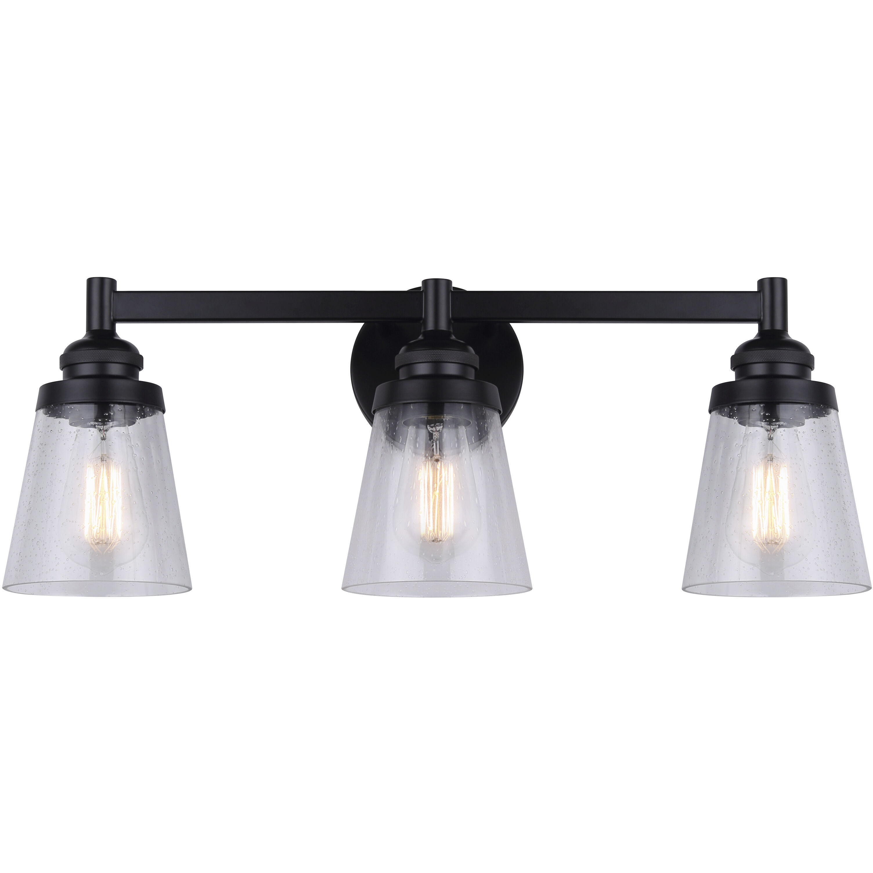 Declan 3 Light 25 inch Matte Black Vanity Light Wall Light