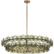 Loren 8 Light 42 inch Weathered Brass Multi-Tier Chandelier Ceiling Light in Green Vintage