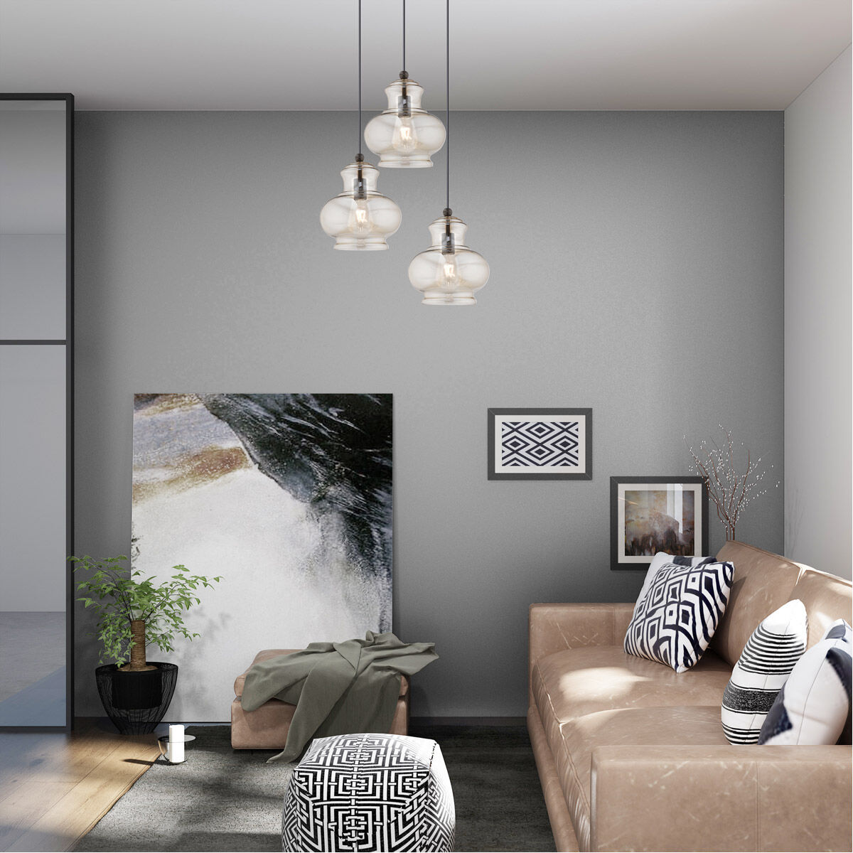 Art Glass 1 Light 10 inch English Bronze Mini Pendant Ceiling Light