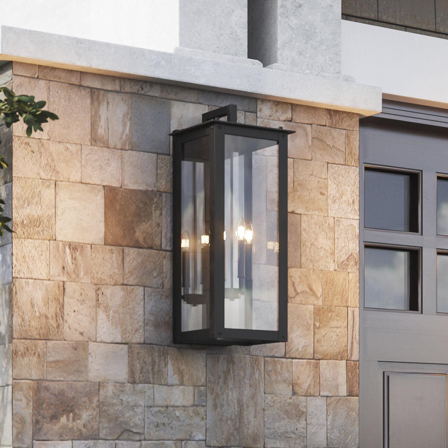 Hunt 4 Light 36 inch Black Outdoor Wall Mount in Incandescent