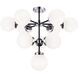 Maru 10 Light 30 inch Chrome Chandelier Ceiling Light in Chrome and Opal Glass