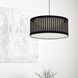 Slit Drum LED 20 inch Black Pendant Ceiling Light in Polished Chrome