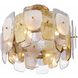 Strata 6 Light 23.75 inch Lacquered Gold Semi Flush Ceiling Light