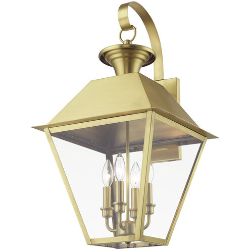 Wentworth 4 Light 28 inch Natural Brass Outdoor Extra Wall Lantern, Extra Large