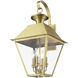 Wentworth 4 Light 28 inch Natural Brass Outdoor Extra Wall Lantern, Extra Large