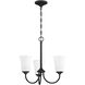 Neighborhood Gwyneth 3 Light 20 inch Flat Black Chandelier Ceiling Light in White Frost Glass, Neighborhood Collection