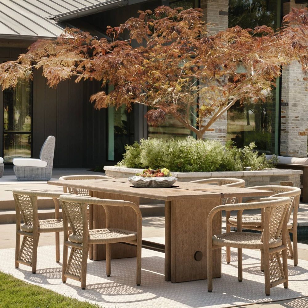 Dominic 91 X 30 inch Willow and Aged Bronze Outdoor Dining Table