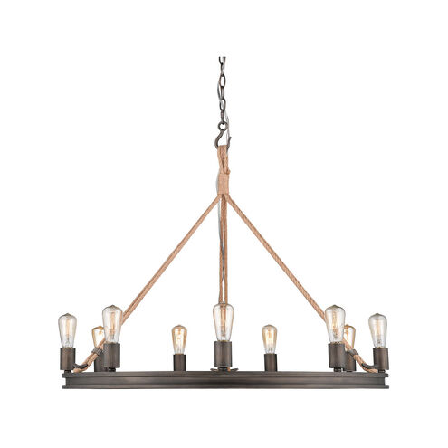 Chatham 9 Light 34 inch Gunmetal Bronze Chandelier Ceiling Light, Large