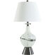 Cameron 33 inch 100.00 watt White and Black and Silver Table Lamp Portable Light