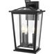 Berks 3 Light 16 inch Black Outdoor Wall Sconce