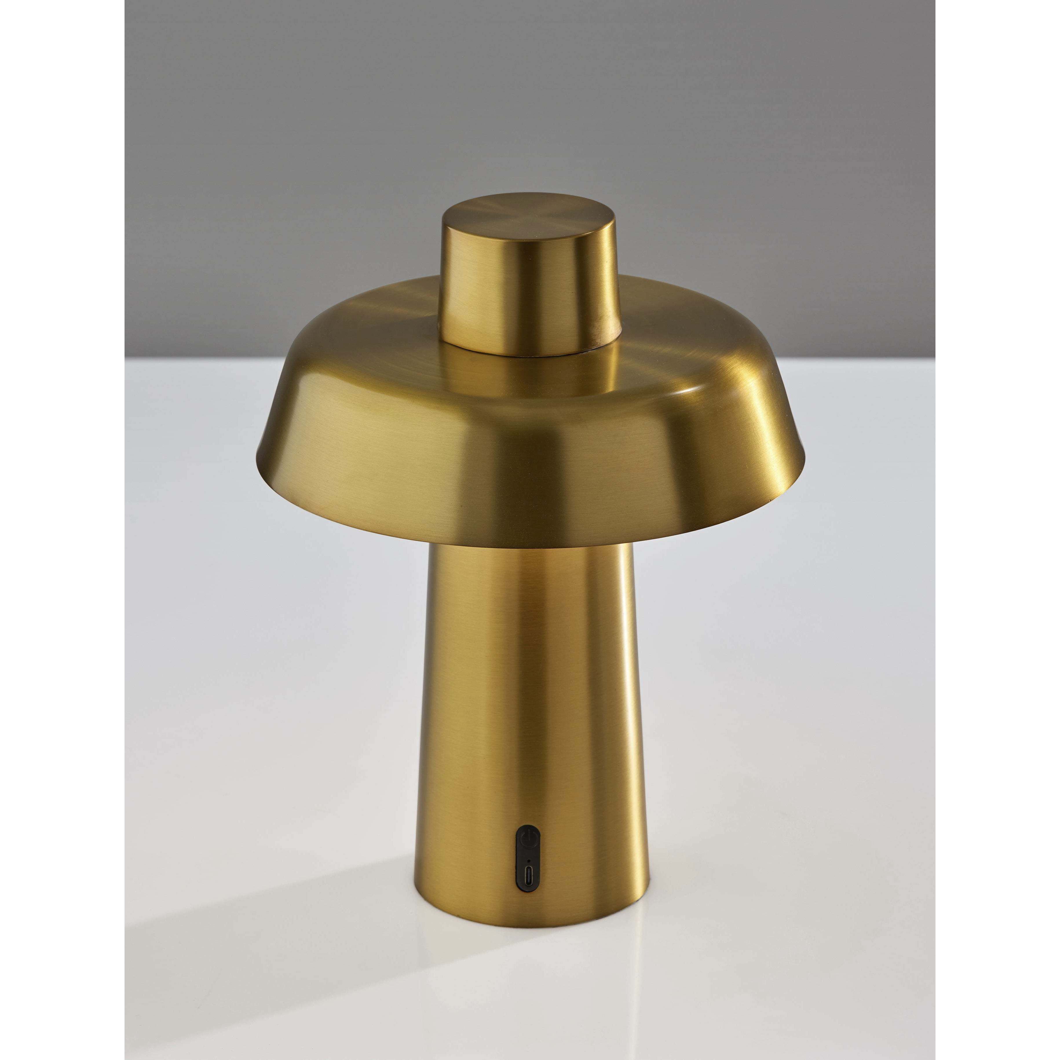 Pirlo 11.75 inch 4.00 watt Antique Brass Cordless Table Lamp Portable Light, ADS360