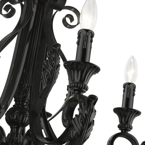 Valencia 5 Light 25 inch Shiny Black Chandelier Ceiling Light