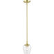 Willow 1 Light 6 inch Satin Brass Single Pendant Ceiling Light, Single