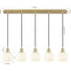 Ballston White Venetian 5 Light 37.5 inch Satin Gold Linear Pendant Ceiling Light