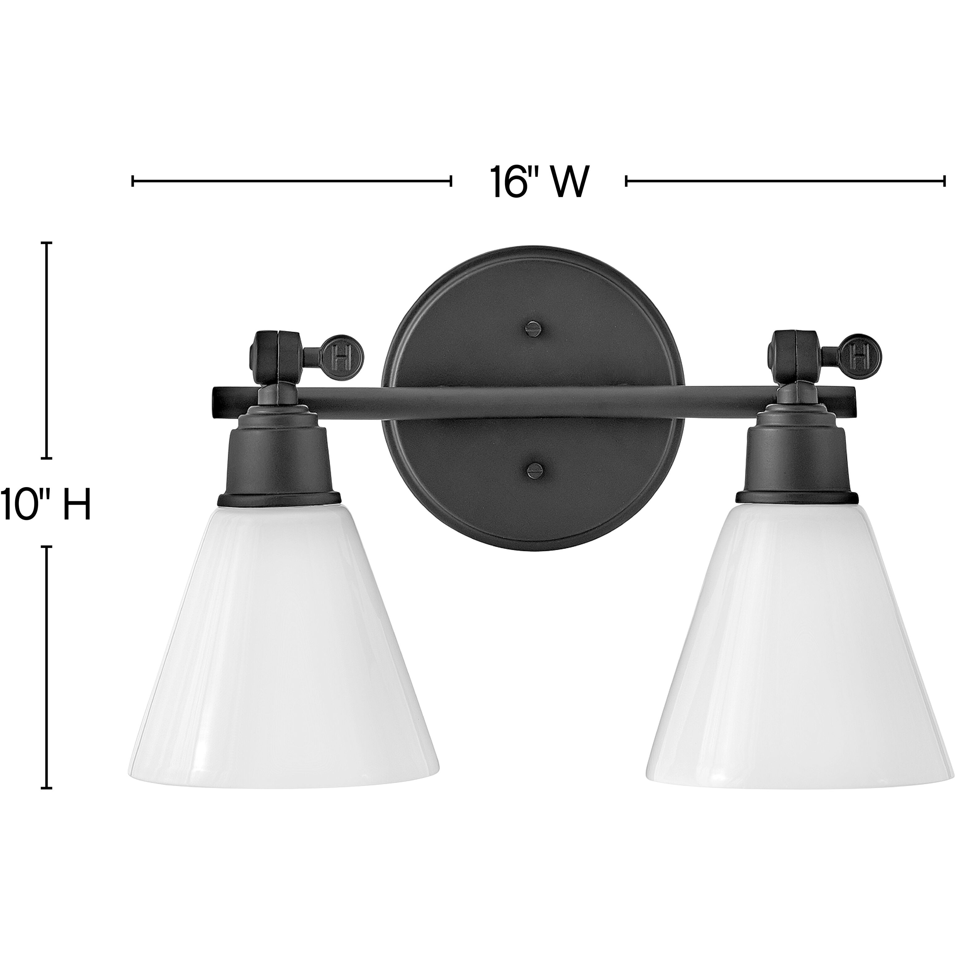 Arti 2 Light 16 inch Black Vanity Light Wall Light