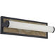 Yep Stratum 1 Light 17.5 inch Matte Black with Moon Rock Slate Vanity Light Wall Light