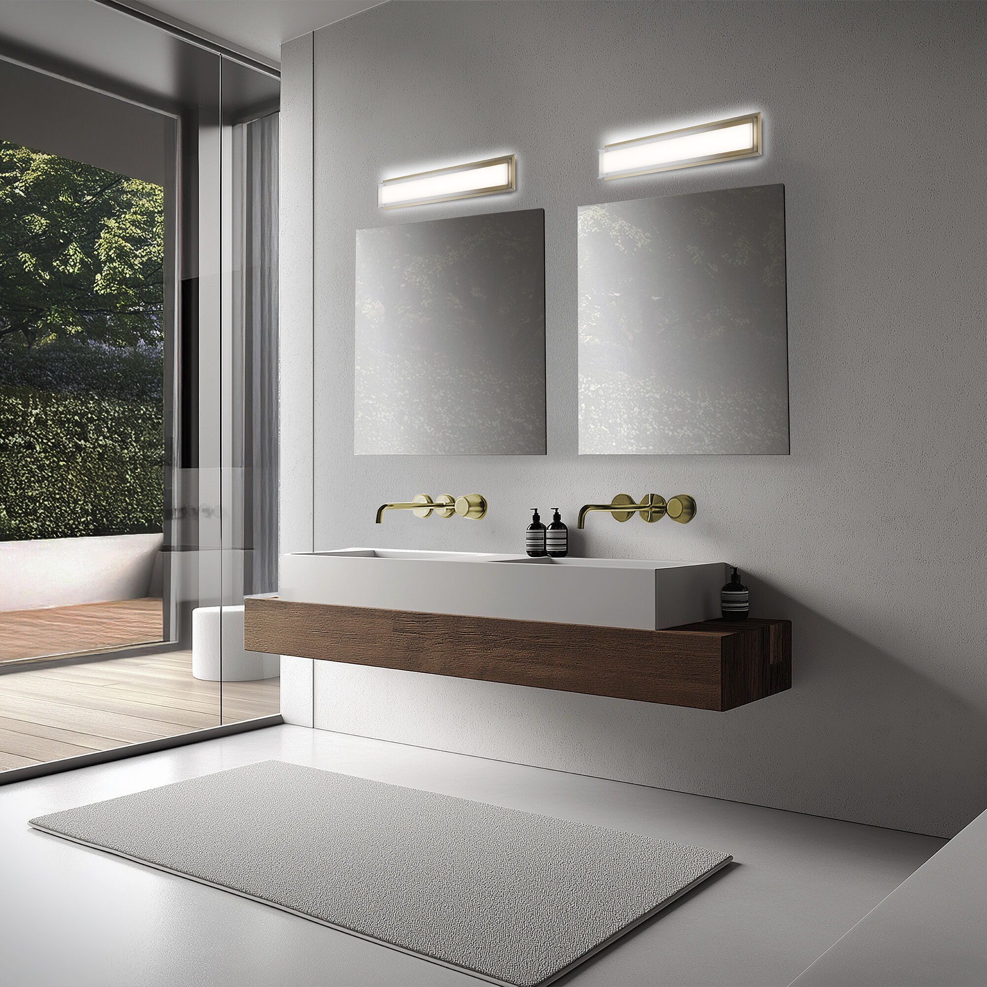 Ice Bar Indoor Wall Lighting in 3000K, Aged Brass