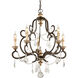 Bordeaux 5 Light 27.5 inch Parisian Bronze/Distressed Gold Leaf Chandelier Ceiling Light
