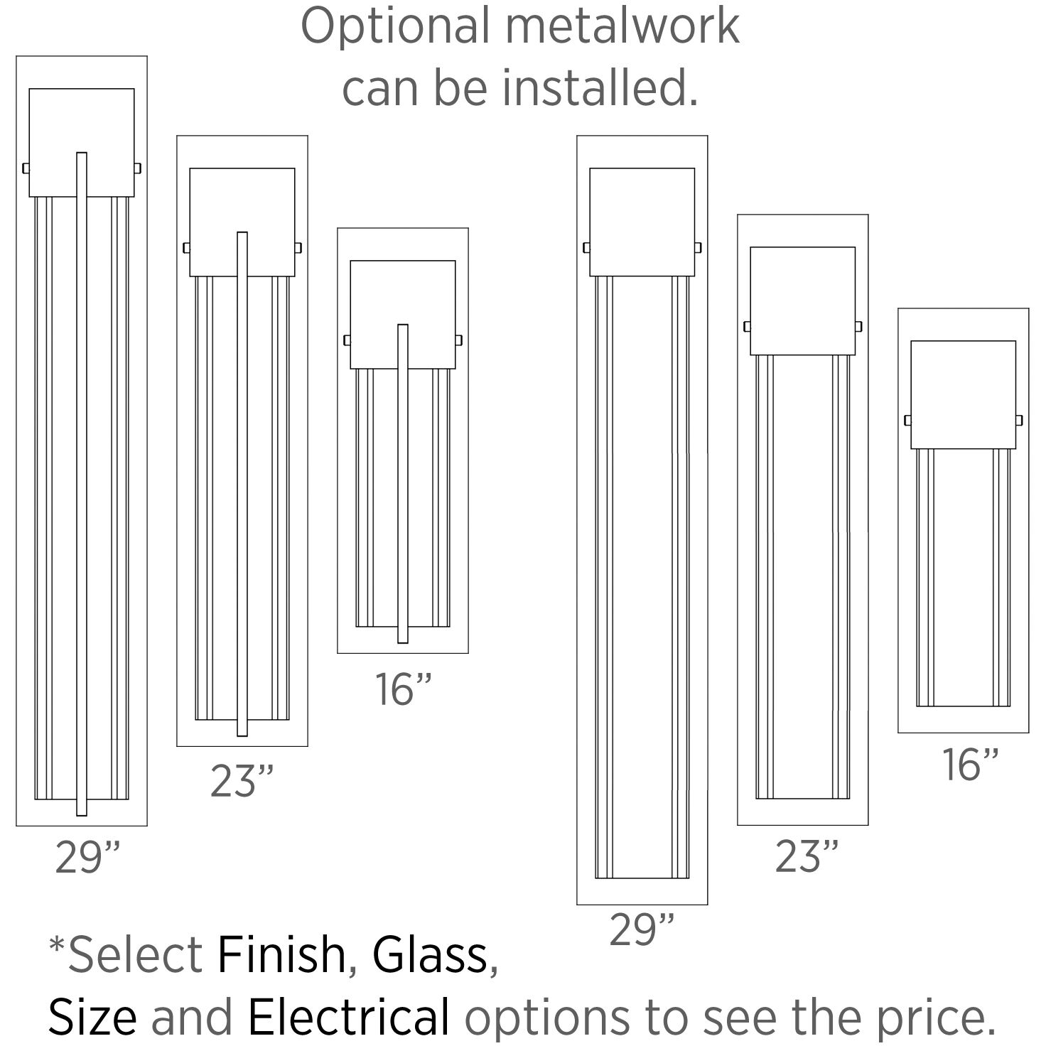 Outdoor Square Motif 1 Light 29 inch Statuary Bronze Outdoor Sconce in GU10 Halogen, Frosted Granite, XL Square