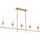Broche 5 Light 53.5 inch Antique Gold Linear Chandelier Ceiling Light