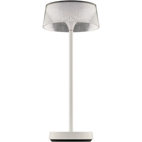 Crystal 14.38 inch 2 watt White Rechargeable Table Lamp Portable Light