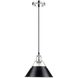 Yep Orwell 1 Light 10 inch Chrome Pendant Ceiling Light in Matte Black, Damp