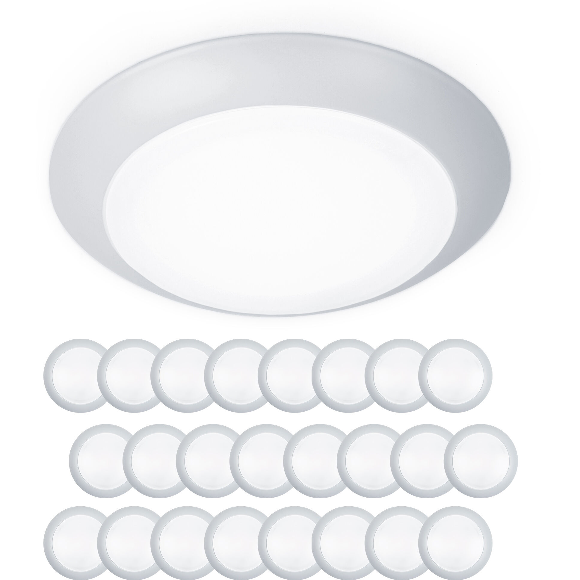 Disc LED 7.4 inch White Flush Mount Ceiling Light in 3000K, 24, WAC Limited