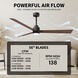 Atlas Alessandra - LK 56 inch Textured Bronze with Walnut Tone Blades Ceiling Fan