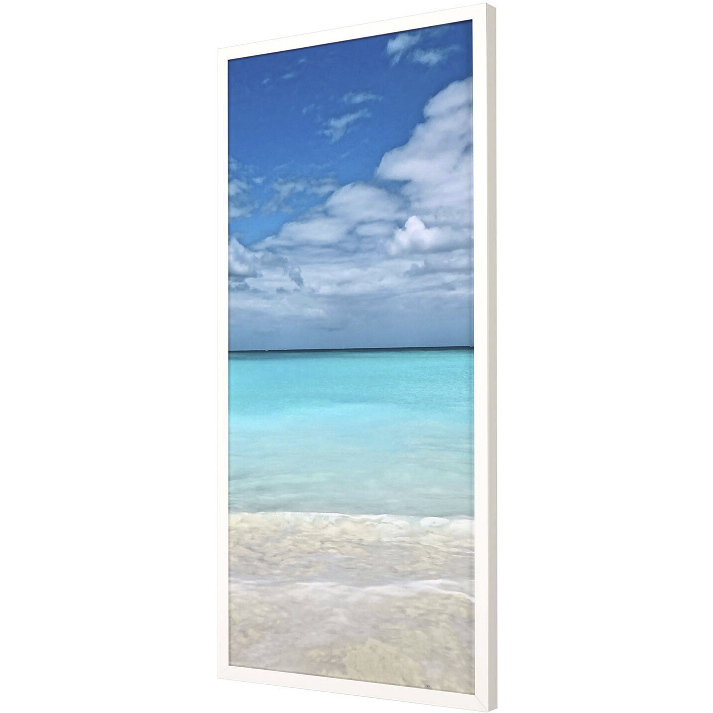 Come Sea Me Blue and Beige and White Framed Art