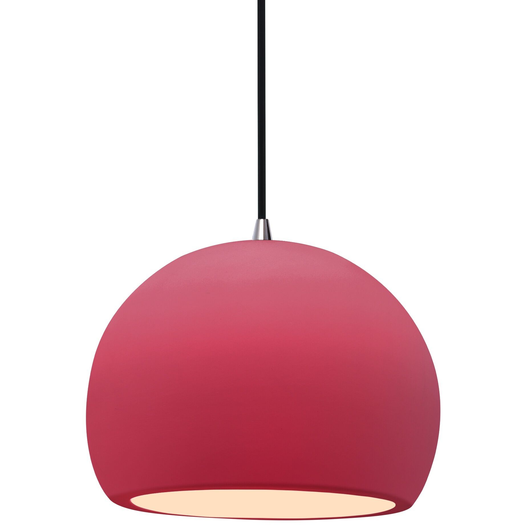 Radiance LED 7 inch Cerise and Brushed Nickel Pendant Ceiling Light