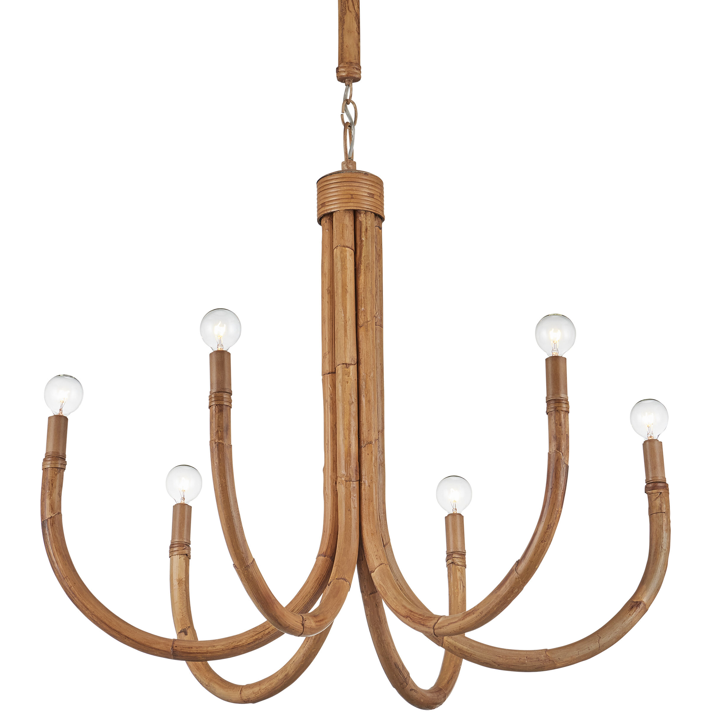 Samsara 6 Light 31.5 inch Natural/Saddle Tan Chandelier Ceiling Light, Small