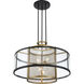 Soho 4 Light 30 inch Coal And Soft Brass Pendant Ceiling Light