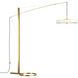 Disq 84 inch 28.00 watt Modern Brass Arc Floor Lamp Portable Light in Spun Frost