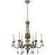 Genevieve 6 Light 28 inch Aged Gray and Clear Chandelier Ceiling Light