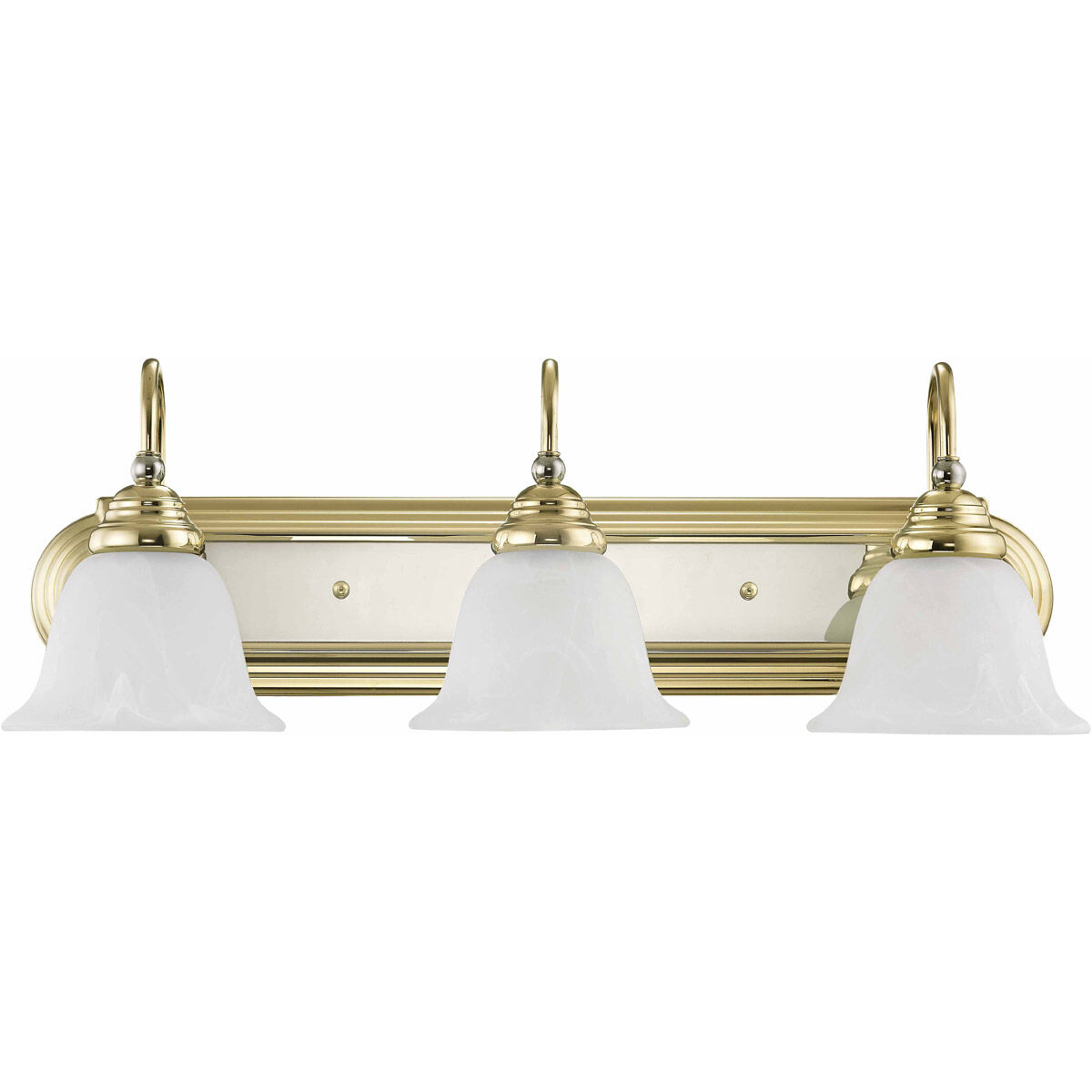 Belmont 3 Light 24 inch Polished Brass & Polished Chrome Bath Vanity Wall Light in Polished Brass and Chrome