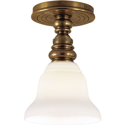Chapman & Myers Boston 1 Light 5.5 inch Hand-Rubbed Antique Brass Flush Mount Ceiling Light in White