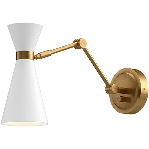 Alora Mood Blake 1 Light 4.38 inch Aged Gold and White Bath Vanity Light Wall Light