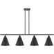 Ballston Cone LED 48 inch Matte Black Island Light Ceiling Light