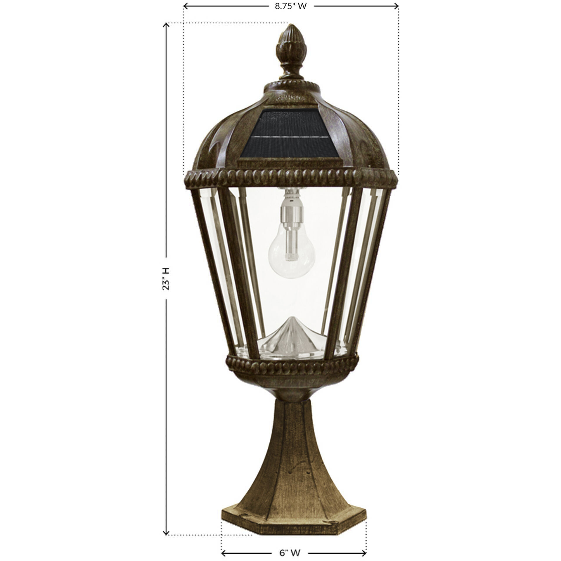 Royal LED 23 inch Weathered Bronze Pier Base, Solar