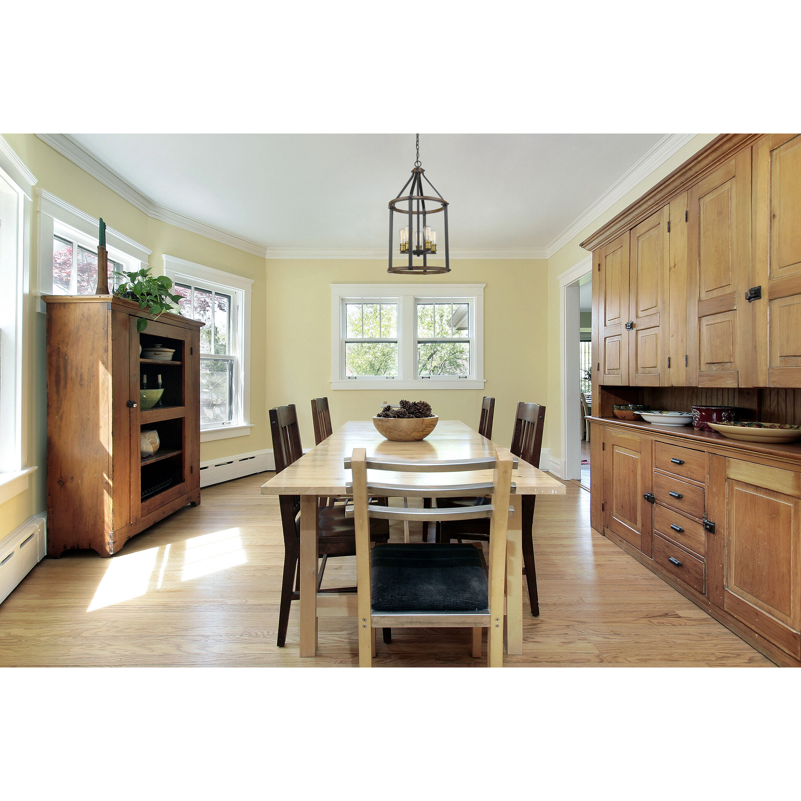 Kirkland 5 Light 16 inch Rustic Mahogany Chandelier Ceiling Light