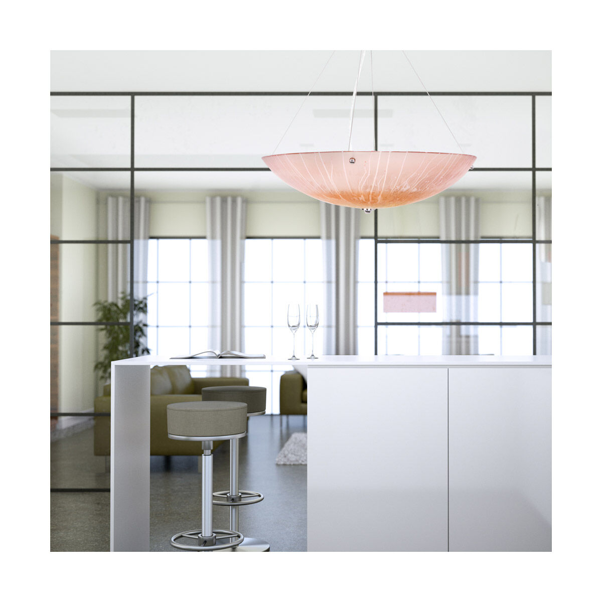 Horizon 3 Light 21 inch Chrome Pendant Ceiling Light, Private Events