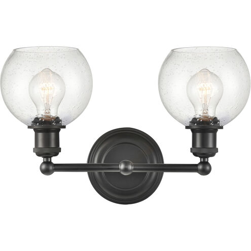 Concord LED 16 inch Matte Black Bath Vanity Light Wall Light in Seedy Glass