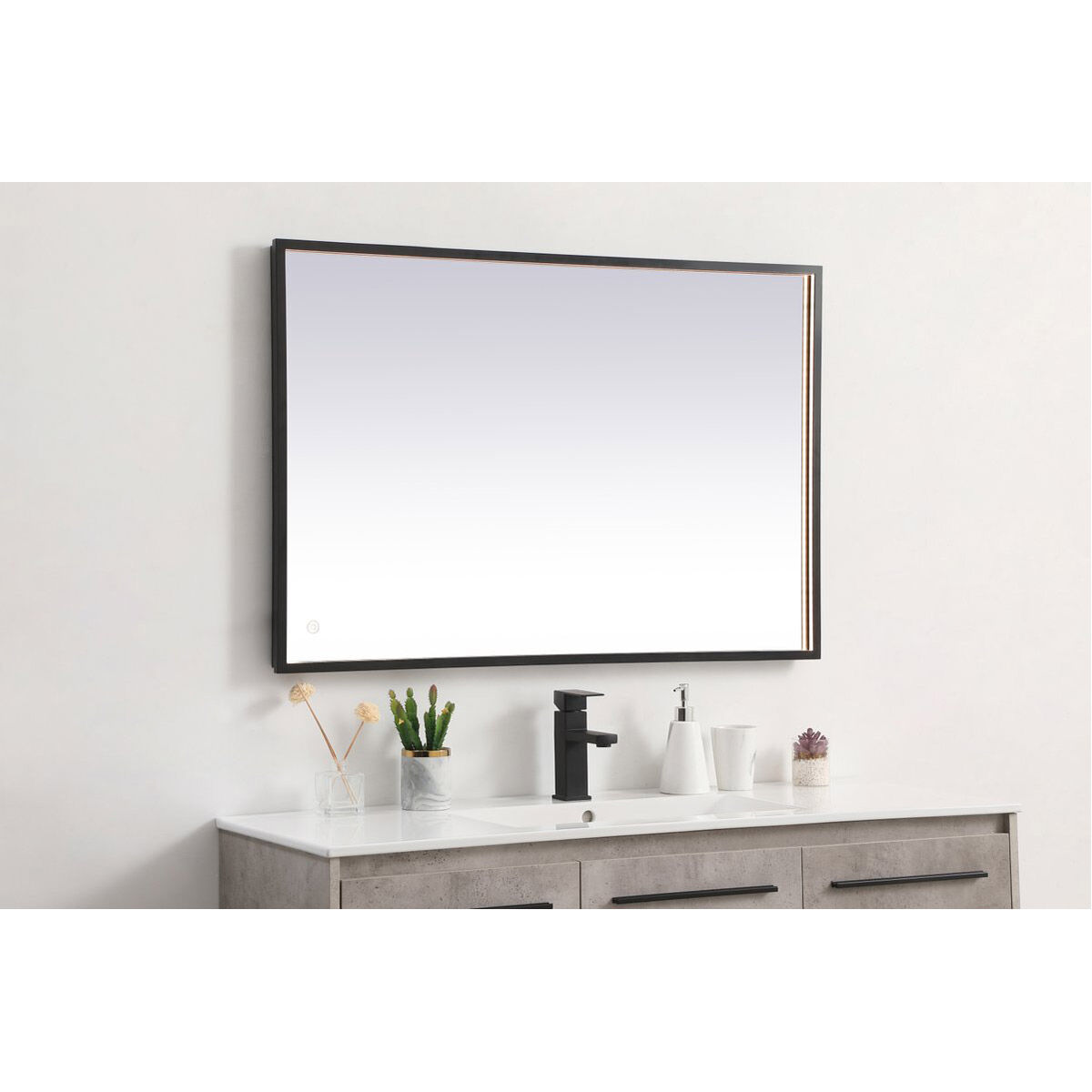 Pier 30 X 27 inch Black LED Mirror