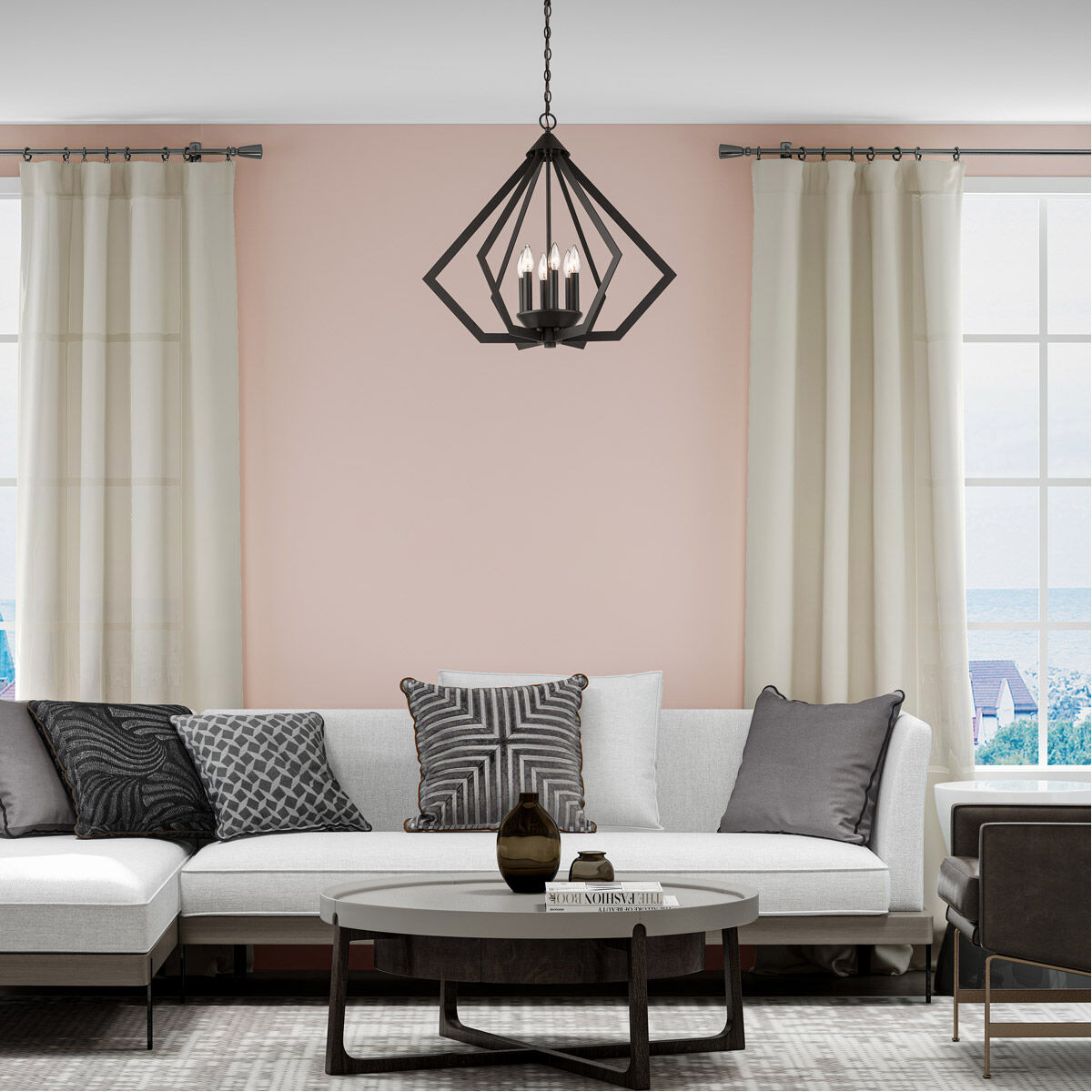 Prism 6 Light 26 inch Bronze Chandelier Ceiling Light