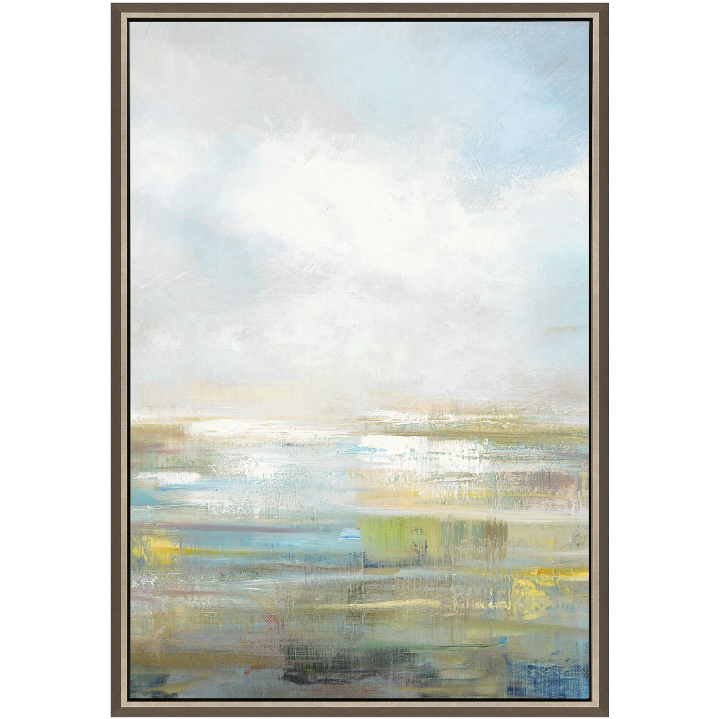 Horizon Blue and Beige and Gray and Neutral Canvas